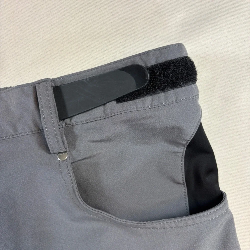 MTB Cargo Shorts Mens XL Gray Adjustable Waist Hiking Mountain Bike Athleisure